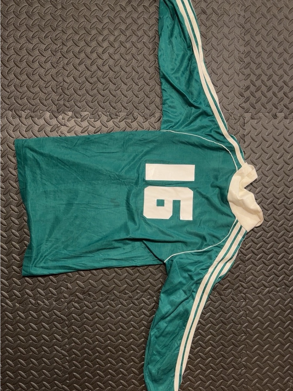 adidas Teal Green Long-Sleeve 'Piston' Soccer Top with White Accents - Picture 2 of 5